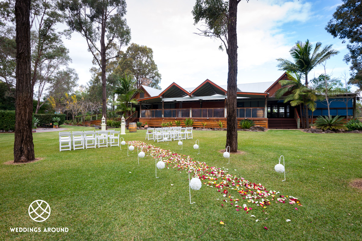Wedding Ceremony in front of the Members Lodge